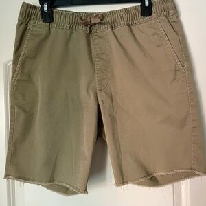 RVCA Weekend Elastic Waist Shorts | S | Khaki